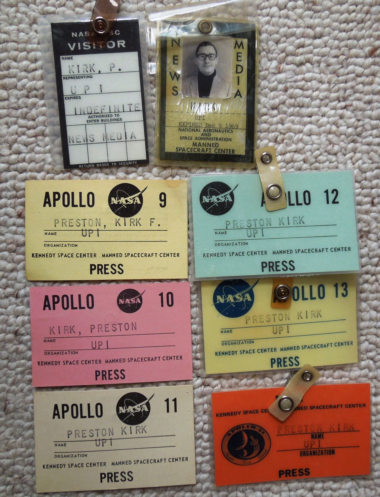 Preston Kirk Apollo mission IDs